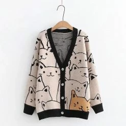 Kinky Cloth Cat Knitted Cardigan Kawaii