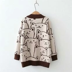 Kinky Cloth Cat Knitted Cardigan Kawaii