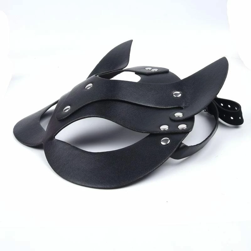 Kinky Cloth BDSM Cat Mask With Long Fox Tail Plug 2 Kinky Cloth BDSM Cat Mask With Long Fox Tail Plug
