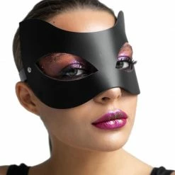 Kinky Cloth Catwoman Fetish Leather Mask