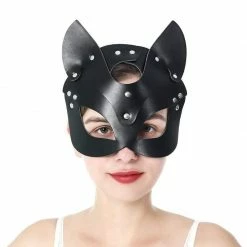 Kinky Cloth Catwoman Rivet Half Face Eye Masks