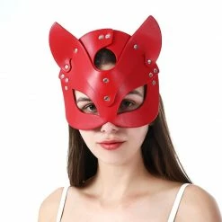 Kinky Cloth Catwoman Rivet Half Face Eye Masks