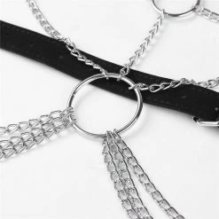 Kinky Cloth Goth Chain Collared Tassle Harness 14 Kinky Cloth Goth Chain Collared Tassle Harness