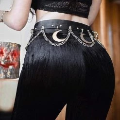 Kinky Cloth Chain Moon Goth Belt