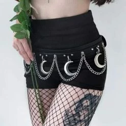 Kinky Cloth Chain Moon Goth Belt