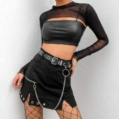 Kinky Cloth Chained Up Mini Skirt
