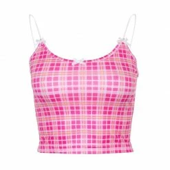 Kinky Cloth Checkered Plaid Camis Top