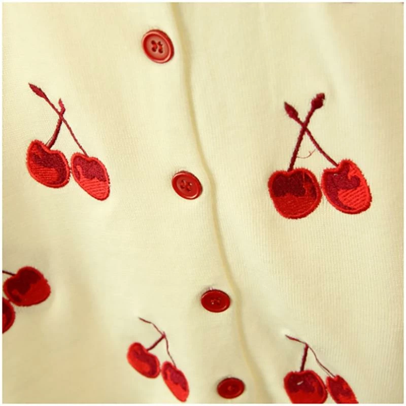 Kinky Cloth Cherry Embroidery Knitted Cardigan 5 Kinky Cloth Cherry Embroidery Knitted Cardigan