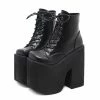 Kinky Cloth Chunky Heel Platform Ankle Boots Cosplay