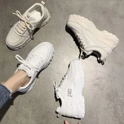 Kinky Cloth Chunky Vulcanized Sneakers Footwear