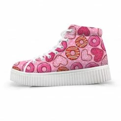 Kinky Cloth Donut Hearts High Top Platform Shoes