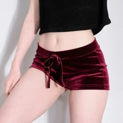 Kinky Cloth Classic Velvet Drawstring Shorts Goth