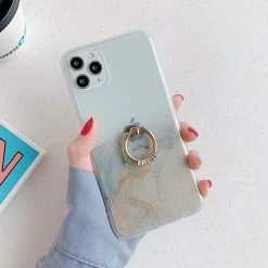 Kinky Cloth Clear Colorful IPhone Case With Ring Holder