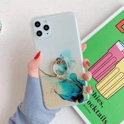 Kinky Cloth Clear Colorful IPhone Case With Ring Holder