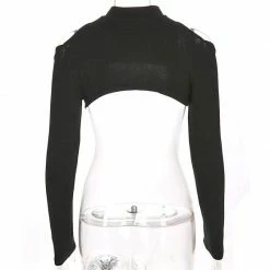 Kinky Cloth Cold Shoulder Stand Collar Mini Top Top & Tees