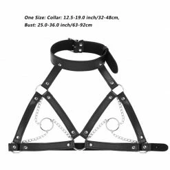 Kinky Cloth Collar And Breast Chained Harness BDSM