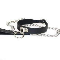 Kinky Cloth Collar & Chain Leash BDSM