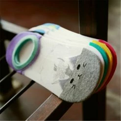 Kinky Cloth Colorful Cat Design Ankle Socks