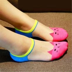 Kinky Cloth Colorful Cat Design Ankle Socks