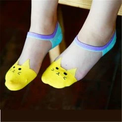 Kinky Cloth Colorful Cat Design Ankle Socks