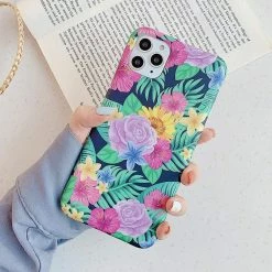 Kinky Cloth Phone Cases Colorful Floral Leaves IPhone Case