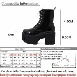 Kinky Cloth Combat Laced Platform Boots Goth