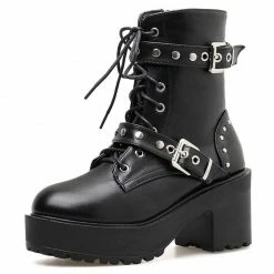 Kinky Cloth Combat Punk Platform Boots