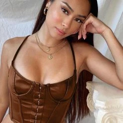 Kinky Cloth Corset Halter Tank Top