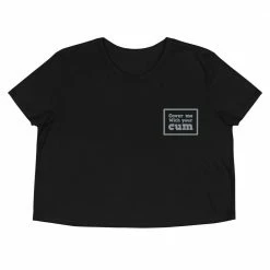 Kinky Cloth Cover Me With Your Cum Embroidered Crop Top Top & Tees