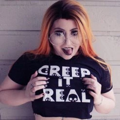 Kinky Cloth Creep It Real Skull Top Goth