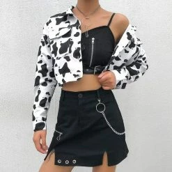 Kinky Cloth Cropped Cow Jacket