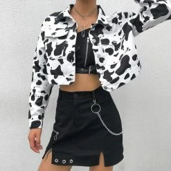 Kinky Cloth Cropped Cow Jacket