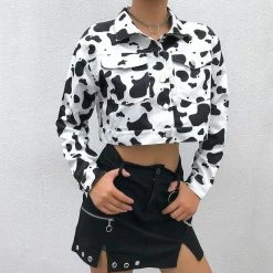 Kinky Cloth Cropped Cow Jacket