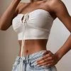 Kinky Cloth Cross Halter Hollow Out Crop Top