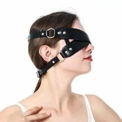Kinky Cloth Cross Leather Blindfold Eye Mask