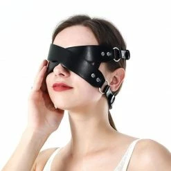 Kinky Cloth Cross Leather Blindfold Eye Mask