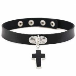 Kinky Cloth Cross Pendant Choker Goth 52 Kinky Cloth Cross Pendant Choker Goth