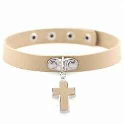 Kinky Cloth Cross Pendant Choker Goth 59 Kinky Cloth Cross Pendant Choker Goth