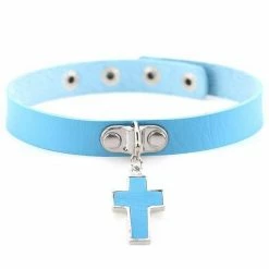 Kinky Cloth Cross Pendant Choker Goth 44 Kinky Cloth Cross Pendant Choker Goth