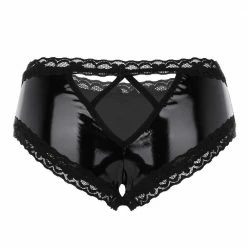 Kinky Cloth Crotchless Lace V-Back Mini Brief Panties