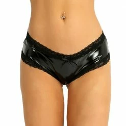 Kinky Cloth Crotchless Lace V-Back Mini Brief Panties