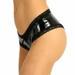 Kinky Cloth Crotchless Lace V-Back Mini Brief Panties