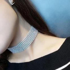 Kinky Cloth Crystal Rhinestone Choker