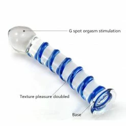 Kinky Cloth Anal Toys Crystal Ribbed Glass Dildo