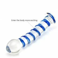 Kinky Cloth Anal Toys Crystal Ribbed Glass Dildo