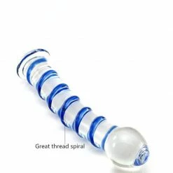 Kinky Cloth Anal Toys Crystal Ribbed Glass Dildo