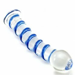 Kinky Cloth Anal Toys Crystal Ribbed Glass Dildo