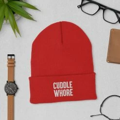 Kinky Cloth Hats Cuddle Whore Cuffed Beanie