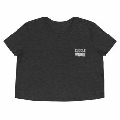 Kinky Cloth BDSM Cuddle Whore Embroidered Crop Top
