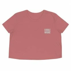 Kinky Cloth BDSM Cuddle Whore Embroidered Crop Top